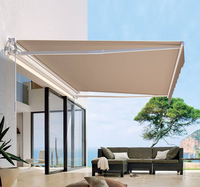 Luxe motorisé en aluminium pleine Cassette rétractable pare-soleil balcon étanche extérieur électrique pliant LED ombre pluie auvent