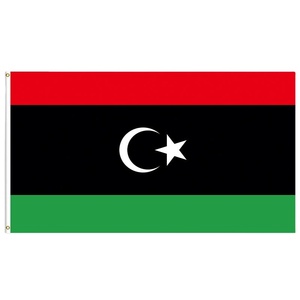 Bandera de Libia de 3x5 pies, poliéster resistente con ojales, bandera nacional libia, Drapeau <span class=keywords><strong>Libye</strong></span>, colores vivos para actividades al aire libre - Product Image 1