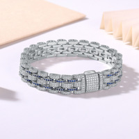 Bracelet pour homme en argent sterling 925 plaqué or, chaîne cubaine de 8 mm, 5 tailles, bijoux hip-hop, diamant moissanite VVS D Miami