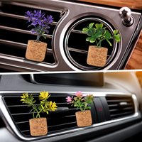 Mini plante succulente mignonne avec clip de ventilation pour voiture, diffuseur d'air avec design de pot pour la décoration intérieure de la voiture