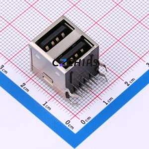 BX-TYPE-A-MWC44 USB Connector Bent Lead Through Hole Connector Type-A Female Right Angle Insert 4Px2 - Product Image 1