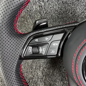 พวงมาลัยทรงสปอร์ตแบบดัดแปลง หนัง Nappa แท้ เย็บลายเพชรแดง พร้อม Paddle Shifter สำหรับรถยนต์ Audi A/<span class=keywords><strong>Q</strong></span>/S/<span class=keywords><strong>RS</strong></span> Series - Product Image 2