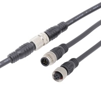 Sur moule mâle femelle Mini M08 4pin connecteur en métal 110V 2A prise de signal d'alimentation avec câble 24awg pour projet d'éclairage led