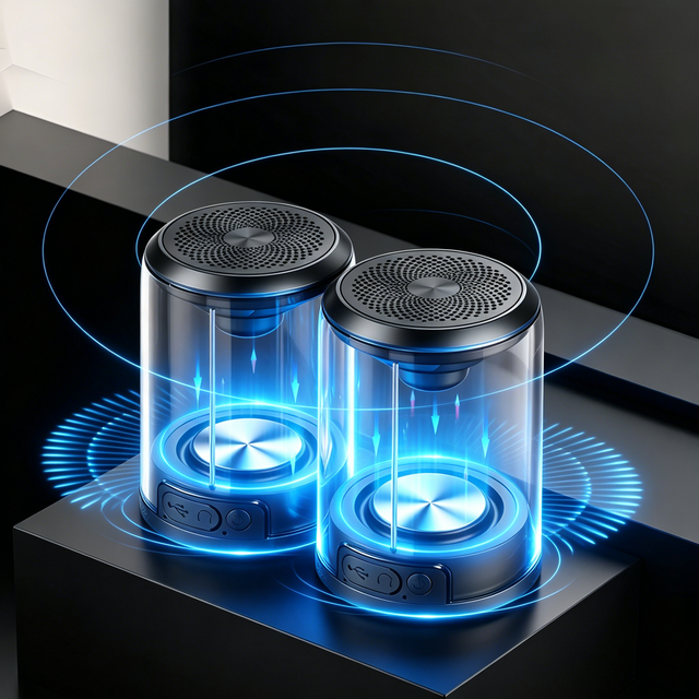 M21  Magnetic Transparent Bluetooth Speaker TWS Twins Pairing Double Bass Portable Desktop Bluetooth Audio