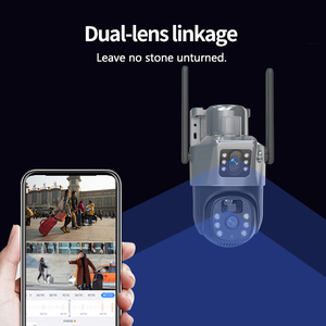 Caméra de sécurité extérieure à double objectif alimentée par énergie solaire Gunball, vision nocturne 4G, système de surveillance panoramique à domicile avec application Tuya - Product Image 3