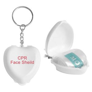 Primeiros socorros plástico coração caixa treinamento emergência resgate popular venda quente preço por atacado máscara CPR chaveiro com logotipo personalizado - Product Image 2