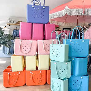 <span class=keywords><strong>Borse</strong></span> da Spiaggia in Silicone Eva Oversize Personalizzate per l'Estate 2025, Design Tropicale con Tracolla in Gomma e Rete per Donne - Product Image 1