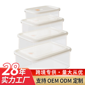 Plastic Food <b>Storage</b> Containers Rectangle Clip On Lid <b>Microwave</b> Safe Refrigerator Safe Lunch Box Household Use - Product Image 1