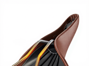 Selle de vélo de montagne longue et large en cuir PU pour homme, base en acier, fixation par pince, douce et confortable, design <span class=keywords><strong>banane</strong></span> spécial pour une ventilation optimale - Product Image 3