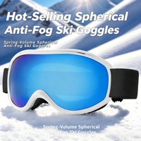 Masque de ski sphérique UV400 à double lentille, anti-buée, coupe-vent, résistant aux chocs, compatible OTG, lunettes de sport pour la neige, logo personnalisé OEM