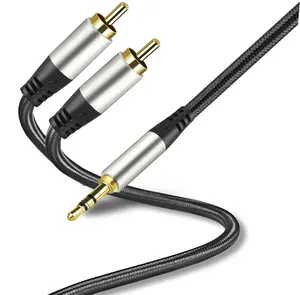准备发货批发OEM ODM 3.5毫米Aux To 2 Rca电缆辅助型耳机有线3.5毫米2Rca音频Rca适配器