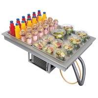 Table de préparation réfrigérée en acier inoxydable, robuste, avec plateau froid et surface anti-givre
