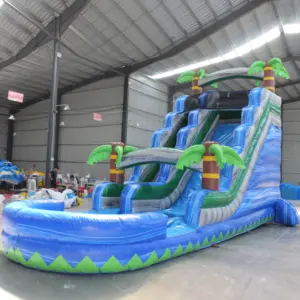 Tobogán de agua inflable gigante para adultos, tobogán de agua doble para uso comercial, precio de fábrica, para lago a su piscina