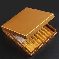 Étui à cigarettes minimaliste en or massif pour hommes, couleur unie, capacité 20 pièces, durable, portable, logo personnalisé, vente en gros