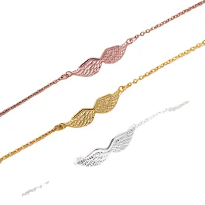 Ali di angelo in acciaio inossidabile braccialetti cubani a catena per le donne braccialetto gotico argento Color gioiello