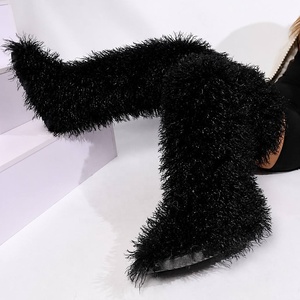 Botas Altas hasta el Muslo para <span class=keywords><strong>Mujer</strong></span>, de Piel Sintética Peluda, Impermeables, Térmicas, Estilo Y2K, con Suela de Goma - Product Image 2