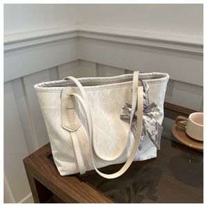 2025 New Arrival Woman's <b>Tote</b> Handbag Water Resistant Large Capacity Solid Color PU Leather <b>Zipper</b> Closure Polyester Lining All - Product Image 6