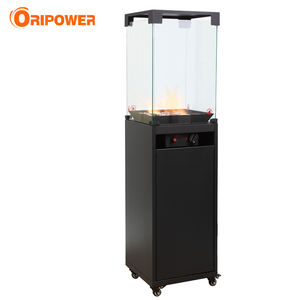 Innopower Nouveau design, petit <span class=keywords><strong>chauffage</strong></span> de terrasse portable de 8 kW en verre avec roues, foyer au <span class=keywords><strong>gaz</strong></span> d'extérieur pour jardin, pierres de lave à haute puissance chauffante - Product Image 4