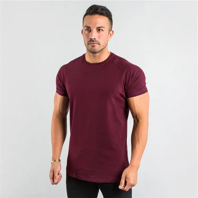 Roupas de fitness personalizadas 180 gramas, camisetas esportivas personalizadas para homens, moda muscular em spandex 95% algodão 5% poliéster para corrida e treino, academia e academia