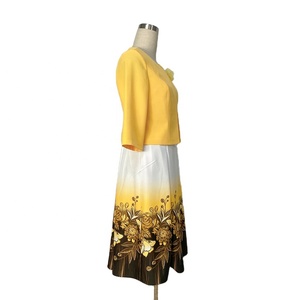 ชุดเดรสสีเหลืองแบบแอฟริกัน 2 ชิ้น ผลิตในตุรกี - Product Image 3