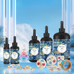 Résine UV transparente cristalline auto-défoaming, kit de résine époxy haute dureté pour la fabrication de bijoux, revêtement pour projets d'art et d'artisanat DIY, emballage haute performance - Product Image 1