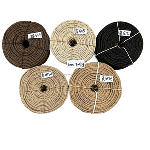 Corde d'emballage de meubles de chaise en matériau tissé durable de 6mm Cordon de papier artisanal torsadé gris noir naturel pour l'emballage de chaise - Product Image 6