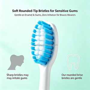 Têtes de <span class=keywords><strong>brosse</strong></span> à dents orthodontiques Ximalong en nylon pour un nettoyage quotidien et un blanchiment – Lot de 4 – Blanc – Pour le nettoyage des dents - Product Image 1
