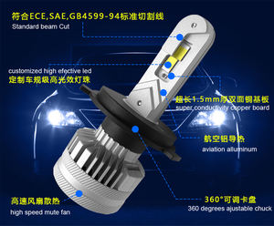 Sistema de iluminación súper brillante coche llevó la bombilla del faro H1 H3 H4 H7 H11 9005 9006 H13 9012 - Product Image 5