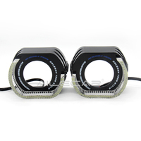 AILECAR Cache-projecteurs Angel Eye 5D de 3 pouces avec inscription en forme de C, lumière de guidage 5D Angel Eye pour projecteur de phare BMW E46