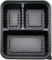 Kotak Makan Bento WP338 Heavy Duty Tebal dari PP, Gaya Amerika, 5 Kompartemen, Food Grade, Sekali Pakai, untuk Katering, Makan Siang, Sushi, Mie