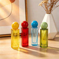 Flacon de parfum en verre haut de gamme, flacon de parfum de 30 ml, flacon vide, petit flacon rechargeable coloré haut de gamme