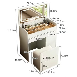 Rangement en bois moderne minimaliste Tables de commode à maquillage simples et bon marché Bureau de courtoisie <span class=keywords><strong>avec</strong></span> <span class=keywords><strong>miroir</strong></span> intelligent - Product Image 4