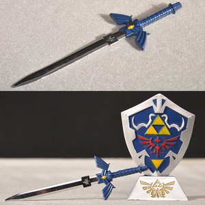 Caliente 16cm 6 pulgadas resina artesanías-<span class=keywords><strong>Mini</strong></span> juego artesanía colección regalo Zelda escudo ornamento enlace maestro espada colgante - Product Image 2