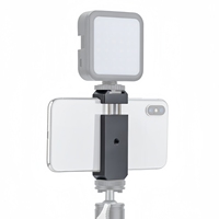 Support de téléphone en alliage d'aluminium durable, pince pour téléphone portable avec antidérapant et trou de vis de 1/4 pouce pour trépied, photographie et vlogging