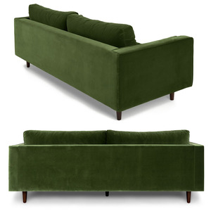 Divano a 3 Posti in Velluto <span class=keywords><strong>Verde</strong></span> Prato per Soggiorno, Villa, Scuola, Parco, Palestra, Seminterrato - Product Image 4