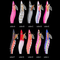 SQUID KING 4.0 15cm Leurre Vivant Lumineux en Bois pour Calamar, Type Crevette, avec Anneau et Perle, pour Pêche en Eau Profonde