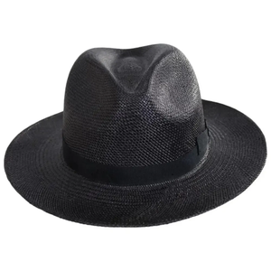 Chapeau Fedora Unisexe en Paille Toquilla Noire avec Bande de Ruban – Accessoire d'Été pour l'Extérieur - Product Image 3