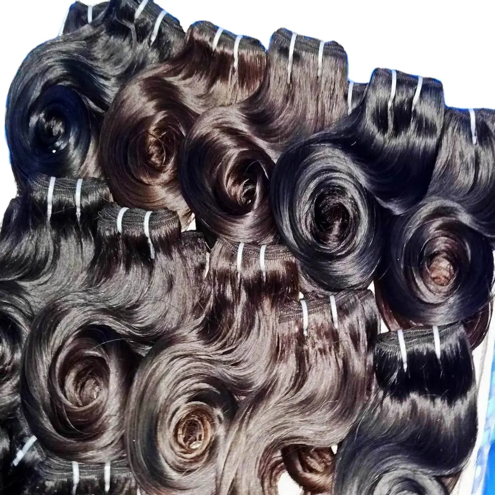 Extensão de cabelo virgin solto onda cru, atacado, preço original, cutícula de cabelo, alinhado, pedido a granel