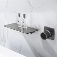 Mélangeur mural chaud et froid caché Salle de bain Baignoire Lavage Cuvette Robinet d'eau Cascade intégrée Robinet de lavabo hydroélectrique à LED