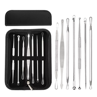 Ensemble d'aiguilles pour l'acné en acier inoxydable de haute qualité pour l'élimination de l'acné du visage, kit d'outils de 7 pièces