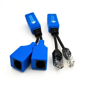 RJ45 ईथरनेट केबल Combiner/फाड़नेवाला साझा किट, 2-में-1 (2 कैमरों से अधिक 1 केबल) Cat5e PoE शक्ति/डेटा संचरण एडाप्टर