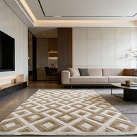Tapis décoratif en polyester pelucheux, style moderne, fabriqué à la machine, lavable, antidérapant, épais, doux et durable pour salon
