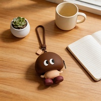 Porte-monnaie en silicone personnalisé, étanche, motif dessin animé champignon pomme, pochette mignonne en forme de dessin animé, sac de rangement portable pour écouteurs et clés