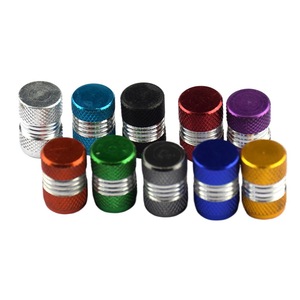 Tapas de válvula de aleación de aluminio coloridas para neumáticos de coche, cubiertas antipolvo de acero inoxidable sin cámara, piezas de repuesto para automóviles - Product Image 1