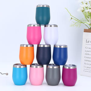 Taza de <span class=keywords><strong>Cerveza</strong></span> de Acero Inoxidable con Aislamiento al Vacío, Ecológica, en Forma de Huevo, de 12 oz, con Tapa - Product Image 1