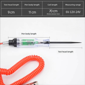 Testeur de tension universel pour voiture 6V 12V 24V DC, sonde de diagnostic de circuit de véhicule avec longue sonde, outil automobile - Product Image 3