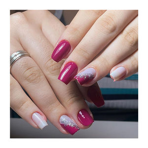 Faux ongles à presser <span class=keywords><strong>French</strong></span> <span class=keywords><strong>Manucure</strong></span> Rose, forme <span class=keywords><strong>ballerine</strong></span> cercueil, taille moyenne, extra longs, faciles à poser, durables, détachables, personnalisables - Product Image 4