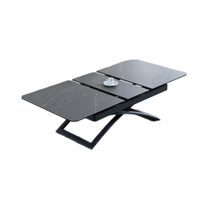 <span class=keywords><strong>Table</strong></span> à manger moderne élégante en bois extensible en céramique petite hauteur réglable résistant aux rayures 6 places cuisine à domicile - Product Image 1