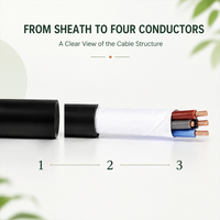 Câble flexible RVV 4 conducteurs 4 x 1,5 mm² H05VV-F en cuivre isolé et gainé PVC 300/500V pour câblage de machines