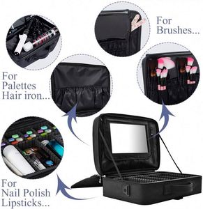 Échantillon Gratuit : Grande Trousse de Maquillage avec Sangle Arrière Amovible, Boîte à Cosmétiques, Organisateur d'Outils de Coiffure, Boîte de Rangement - Product Image 5